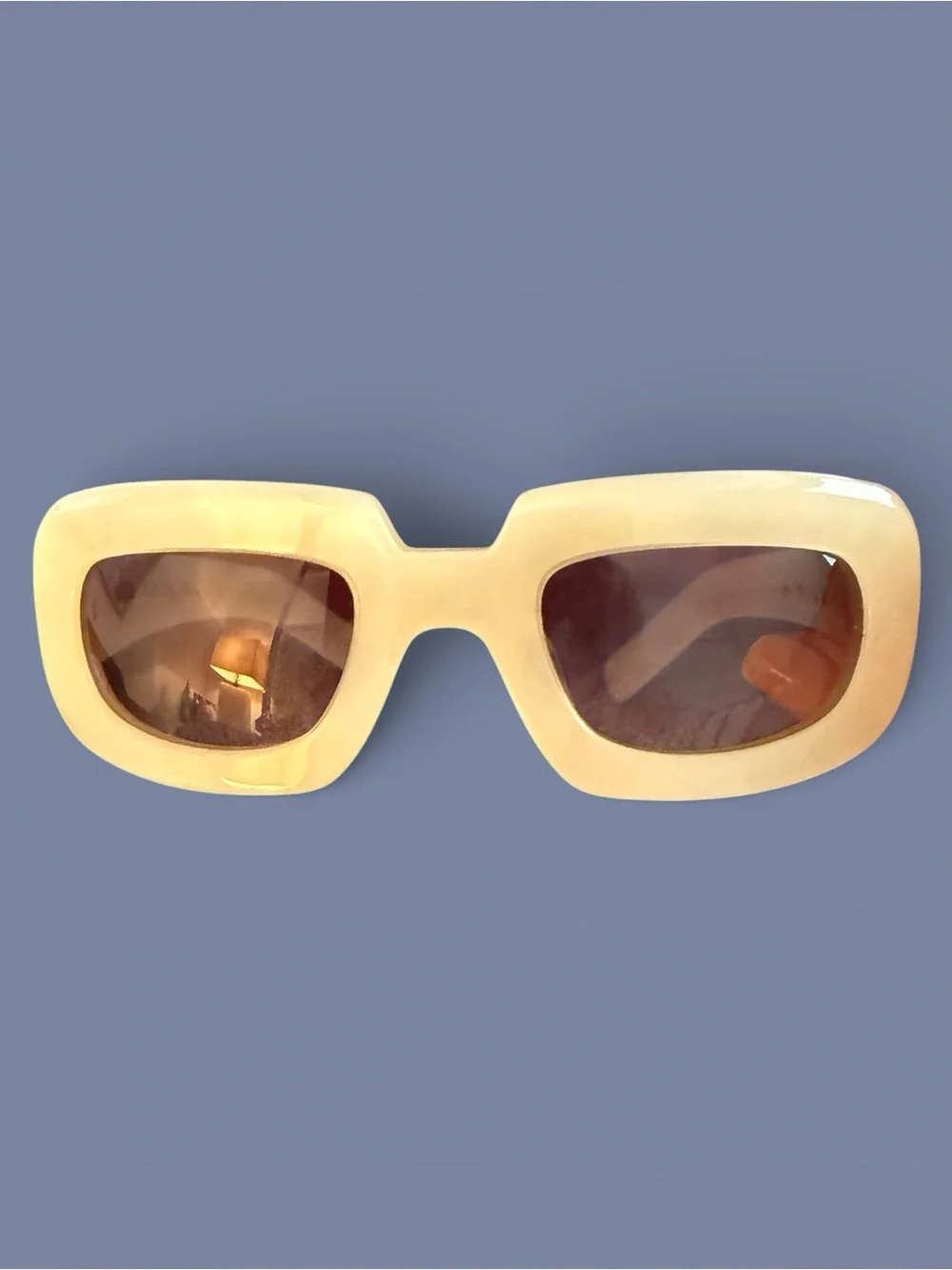 KALEOS Ardmore Cream  Chunky Rectangular Sunglasses 53-25 Never Worn